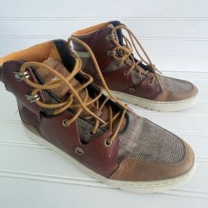 Creative Reaction Spero Mens Size 10.5 Brown Tweed Leather Sneaker Shoe